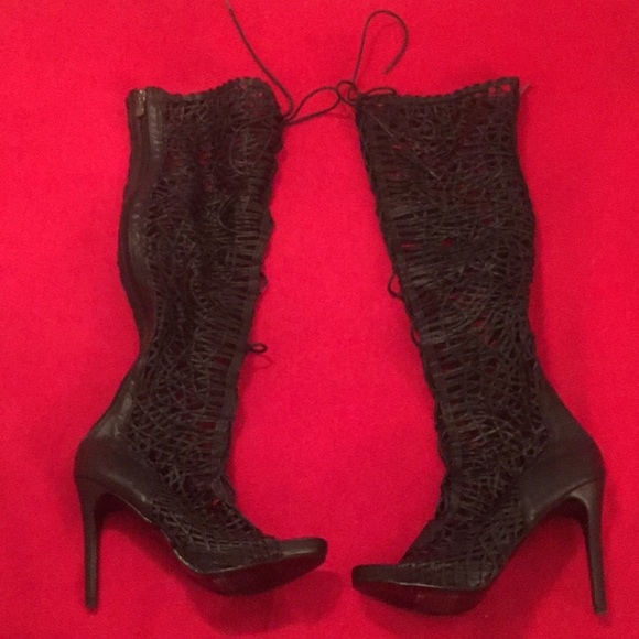 NWOT Over the Knee Faux Leather Boot - Picture 2 of 6